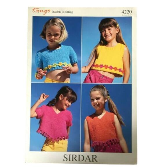New Sirdar 4220 Tango Child Cropped Top Sweater Double Knitting Pattern - Picture 2 of 2